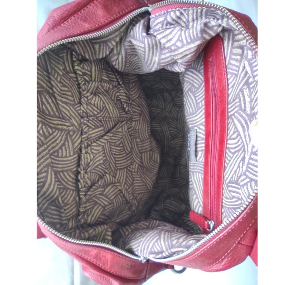 The Sak Red Leather Satchel Bag Braided Handles Buckle Detail 1000027283 - Picture 10 of 12